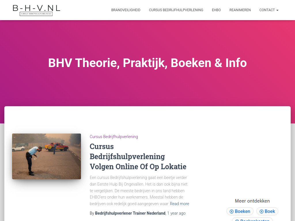 Bedrijfshulpverlening BHV Cursus